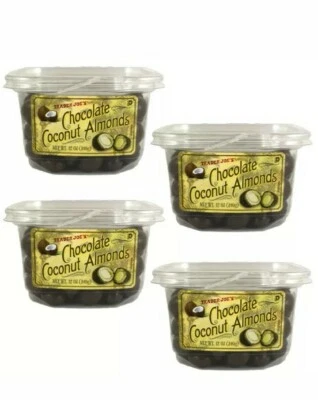 4 Packs Trader Joe's Chocolate Coconut Almonds 12 OZ Each Pack - Image 1 of 4