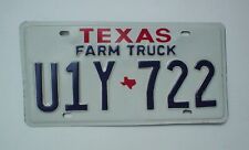 Old Texas Farm Truck License Plate U1Y-722 Embossed 2004 Date