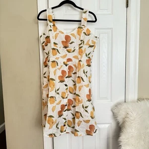 NWT Rossella’s linen smock dress lemon print fit & flare 2XL XXL Gardencore - Picture 1 of 10
