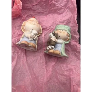 VINTAGE Lots of 2 BUMPKINS CERAMIC/PORCELAIN FIGURINES BY FABRIZIO FOR GEORGE - Picture 1 of 4