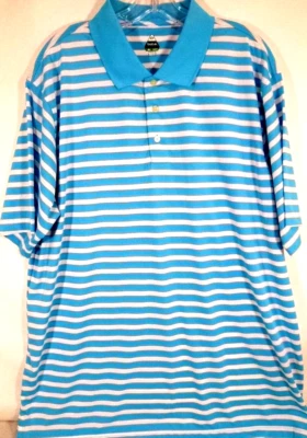 Polo de golf Bolle-Rendimiento para hombre-2XL XXL-rayas azules/blancas-manga corta Foto 1 de 4