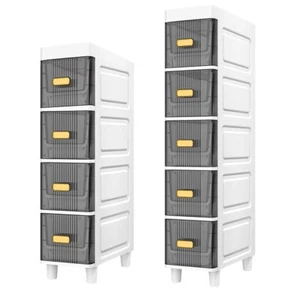 Bathroom Storage Cabinet 4/5 Tier Narrow Toilet Drawer Bathroom Crevice Cabinet - Picture 1 of 18