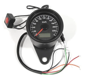 Mini-Tacho 60mm elektronisch Schwarz LCD für Harley-Davidson 1995 - 2017 - Bild 1 von 4
