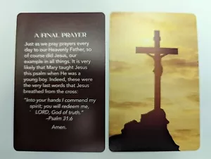 A FINAL PRAYER (Lot of 2 Laminated Catholic Christian prayer cards - Picture 1 of 1