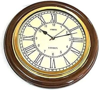 Vintage Antique Style Brass Home Décor Wall Clock Modern Battery Operated - Image 1 of 2