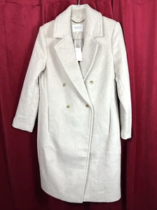 NWT S banana republic The Timeless Topcoat Thick Wool Blend off-white - Picture 1 of 4