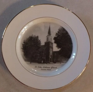 PLATO DE COLECCIÓN IGLESIA DE SAN JUAN LUTERANA VINCENNES INDIANA 10" POR PRESTON-HOPKINSON - Imagen 1 de 6