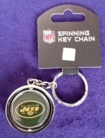 NFL New York Jets Spinning Logo Key Ring Keychain Forever Collectibles Cover
