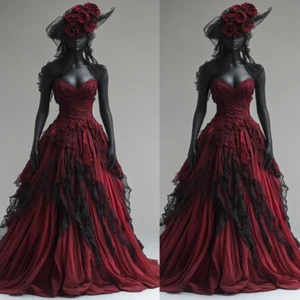 Luxury Black Wedding Dresses with Cape Sweetheart A Line Lace Up Bridal Gowns - Picture 1 of 9