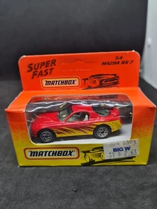 New And Sealed Vintage Matchbox Superfast #54 Mazda RX-7 Red/yellow Rare Diecast - Picture 1 of 7