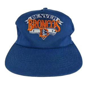 Vintage Denver Broncos Hat Cap Snap Back Mens One Size Blue NFL Football 90s - Picture 1 of 7