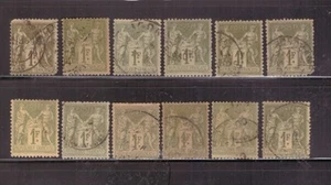 France Scott# 84 1fr 12 stamps used Scott=$90 - Picture 1 of 1