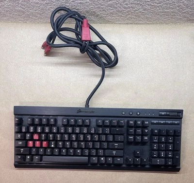 Corsair Vengeance K70 Mechanical Gaming Keyboard Wired Wrist Rest Black Red Keys - Image 1 of 4