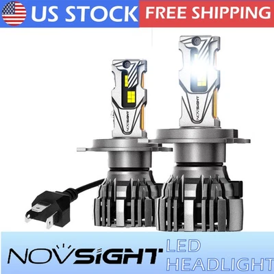 NOVSIGHT Pair 32000LM H4 9003 LED Headlight Bulbs Kit High Low Beam 6500k White - Image 1 of 4