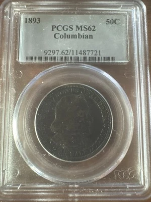 1893 50C Columbian Silver Commemorative PCGS MS62 - Image 1 of 2