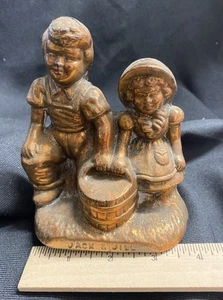 Vintage Jack and Jill Bronzeguss Metall Still Bank, - Bild 1 von 6