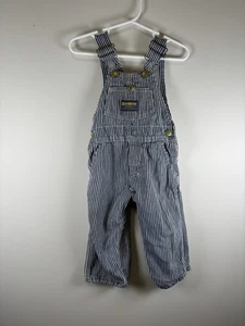 Y2K Cut Tag 18 Months Osh’B’gosh Play Train Conductor Bibs Stitch And Spots - Picture 1 of 9