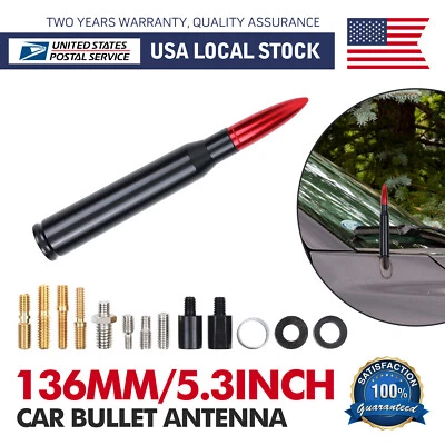 Mástil de antena rojo negro estilo bala de 5,3" para Ford F-350 Super Duty 2009-2019 Foto 1 de 4