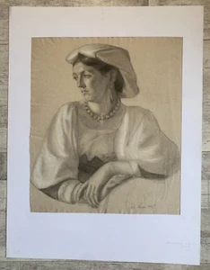 Ecole Italienne XIXe Portrait d'une Femme à la Coiffe et aux Bijoux 1869 - Imagen 1 de 13