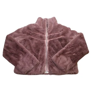 Anthropologie Chevron Faux Fur Jacket Womens Small Pink Great Condition - Picture 1 of 10