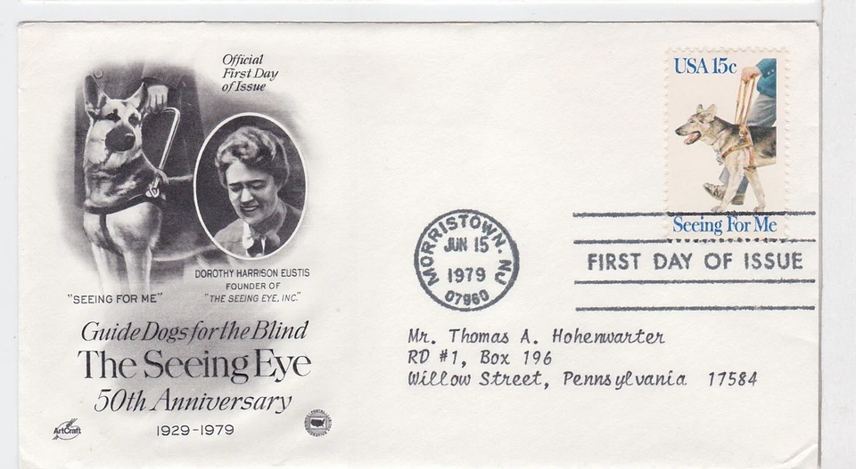 TurtlesTradingPost- Seeing Eye Dogs -1979 FDC #1787- Artcraft Variety Cachet - Image 1 of 1