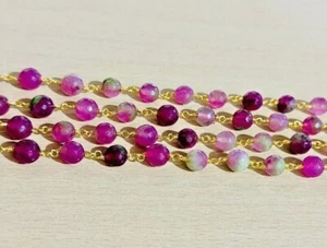 8mm Wassermelone Turmalin Jade Edelstein Perlen Rosenkranz Kette Masse Perlen Rosenkranz - Bild 1 von 8