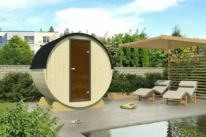 Terrassensauna Fasssauna Saunafass Terrassen Gartensauna Holz Fässer Saunen - Bild 1 von 4