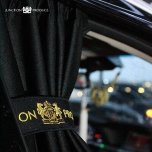 2Pcs Junction Produce Car Curtains Gold JP Letter Window Shade Valance M Size - Picture 1 of 12