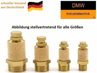 DMW INDUSTRIETECHNIK QS Pneumatik Drosselschalldämpfer Drossel Ventil G1/8" G1/4" Zoll Schalldämper