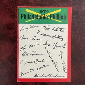 1974 Topps Set PHILADELPHIA PHILLIES RED TEAM CHECKLIST UNMARKED - EX++ - Picture 1 of 2