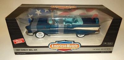 Ertl American Muscle 1957 Metallic Blue Chevy Bel Air Convertible 1:18 NRFB MIB - Image 1 of 3