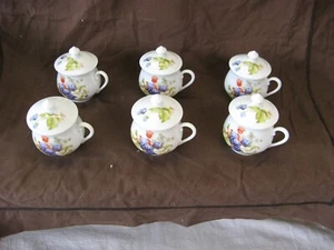 Très jolie lot de 6 pot à crème en porcelaine de Limoges Giraud vers 1950 - Imagen 1 de 11