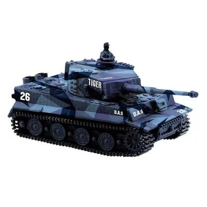 RC 1:72 Tank Shooting Sound Turret Rotary 360°RTR German Tiger Camouflage Blue - Picture 1 of 10