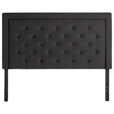 Brookside Headboard Diamond Tufting Upholstered Polyester Charcoal Gray Queen