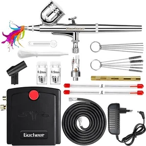 42 PSI Airbrush Kit, Multifunctional Dual Action Airbrush Set with Compressor fo - Picture 1 of 7