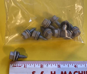 *NOS* UNBRANDED-1" HEX HEAD SHEET METAL SCREWS-BEIGE-(LOT OF 10)-FREE SHIPPING* - Bild 1 von 3