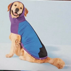 Dog Color Block Hoodie Sweatshirt - Blue/Purple/Black, L - LEGO Collection - Picture 1 of 8
