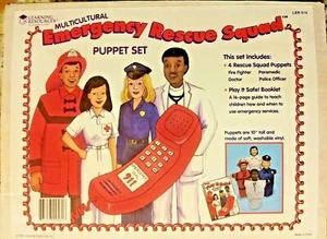 MULTICULTURAL EMERGENCY RESCUE SQUAD PUPPET SET 3 EXTRA PUPPETS LER 514 FREE S/H - Picture 1 of 8
