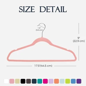 Velvet Hangers 60 Pack Non-Slip Clothes Hangers Suit Hangers 360° Rotatable Hook - Picture 1 of 27