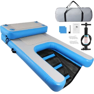 Inflatable Dog Boat Ramp for Dogs Up to 200 lbs Pool Ramp Dog Floating Dock - Picture 1 of 8