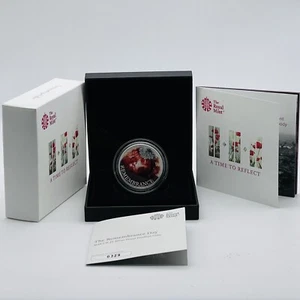2018 RM Remembrance Day Silver Proof Piedfort £5 Coin A Time To Reflect No:329 - Picture 1 of 5