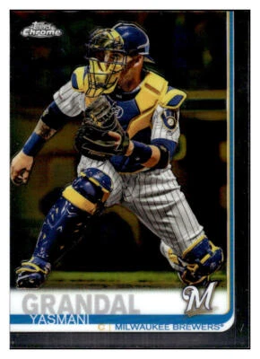 2019 Topps Chrome Update #17 Yasmani Grandal Milwaukee Brewers - Image 1 of 2