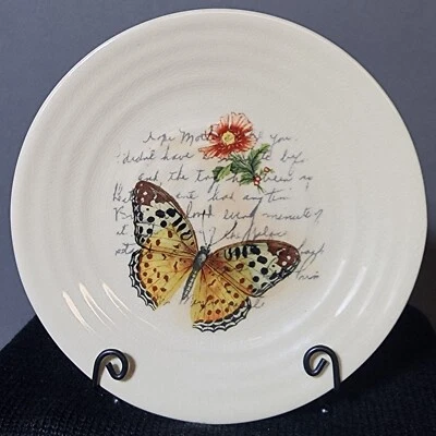 NEW-Yankee Candle Butterfly Candle Plate Tray Holder-Ceramic- 6" - Image 1 of 4