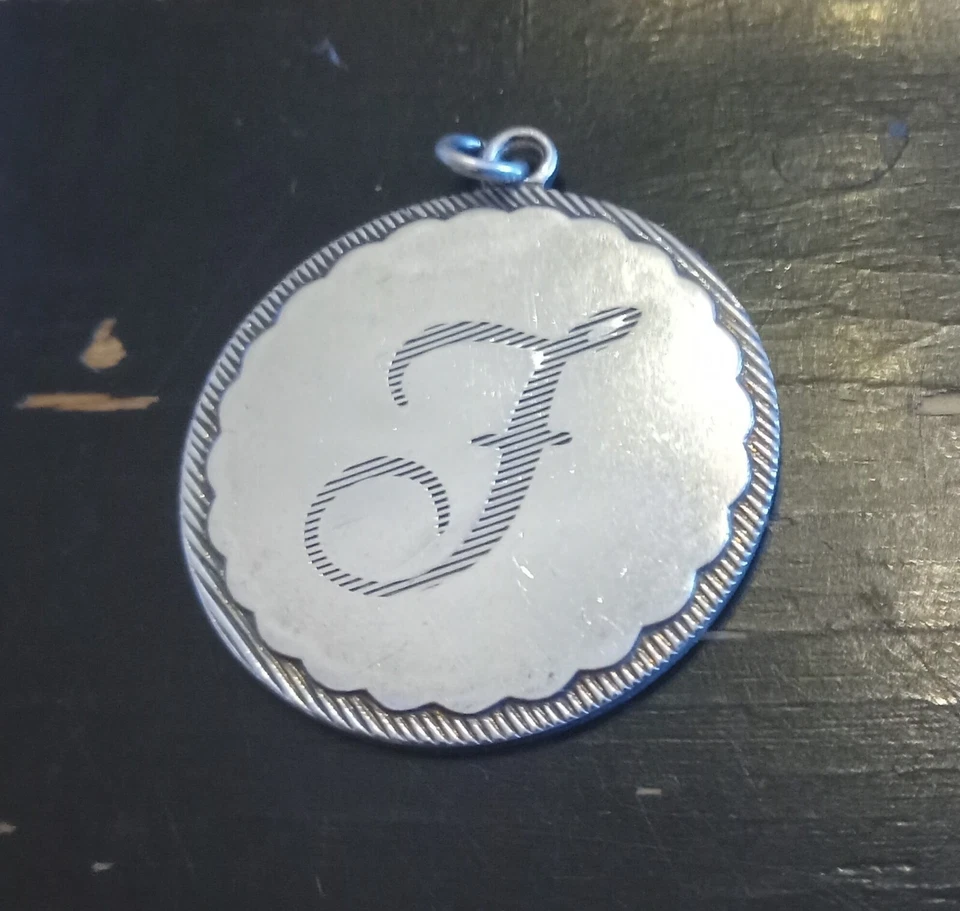 John Wind Silver Sorority Gal Silver Letter "F" Large Pendant - Image 1 of 4