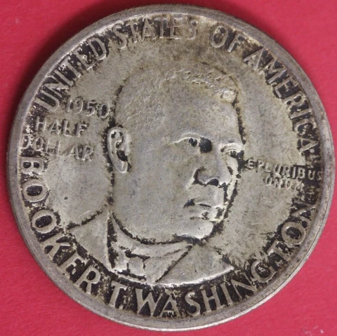 1950 S Booker T Washington Birthplace Commemorative Silver Half Dollar OCE 114 Cover