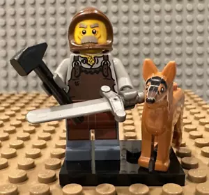 Lego Minifigure Castle Medieval Blacksmith Peasant Dog - Picture 1 of 1