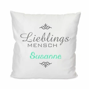 Kuschelkissen "Lieblingsmensch" Wunschnamen Geschenk Freundschaft Muttertag - Bild 1 von 1