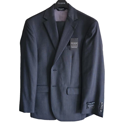 40S Dark Gray Sharkskin Suit Jos A Bank New Mens 34W Pant Nwt Traveler Wool Man - Image 1 of 4