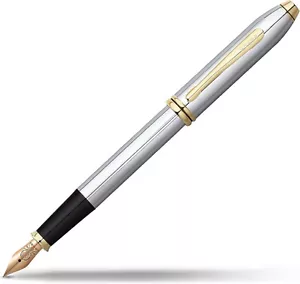 Cross Townsend Medalist Refillable Fountain Pen, Medium Nib, 23 Carat Gold-Plate - Picture 1 of 5