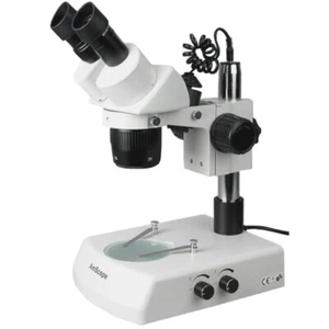 AmScope 10X-20X-40X Super Widefield Stereo Microscope w/ Top & Bottom Lights - Picture 1 of 8